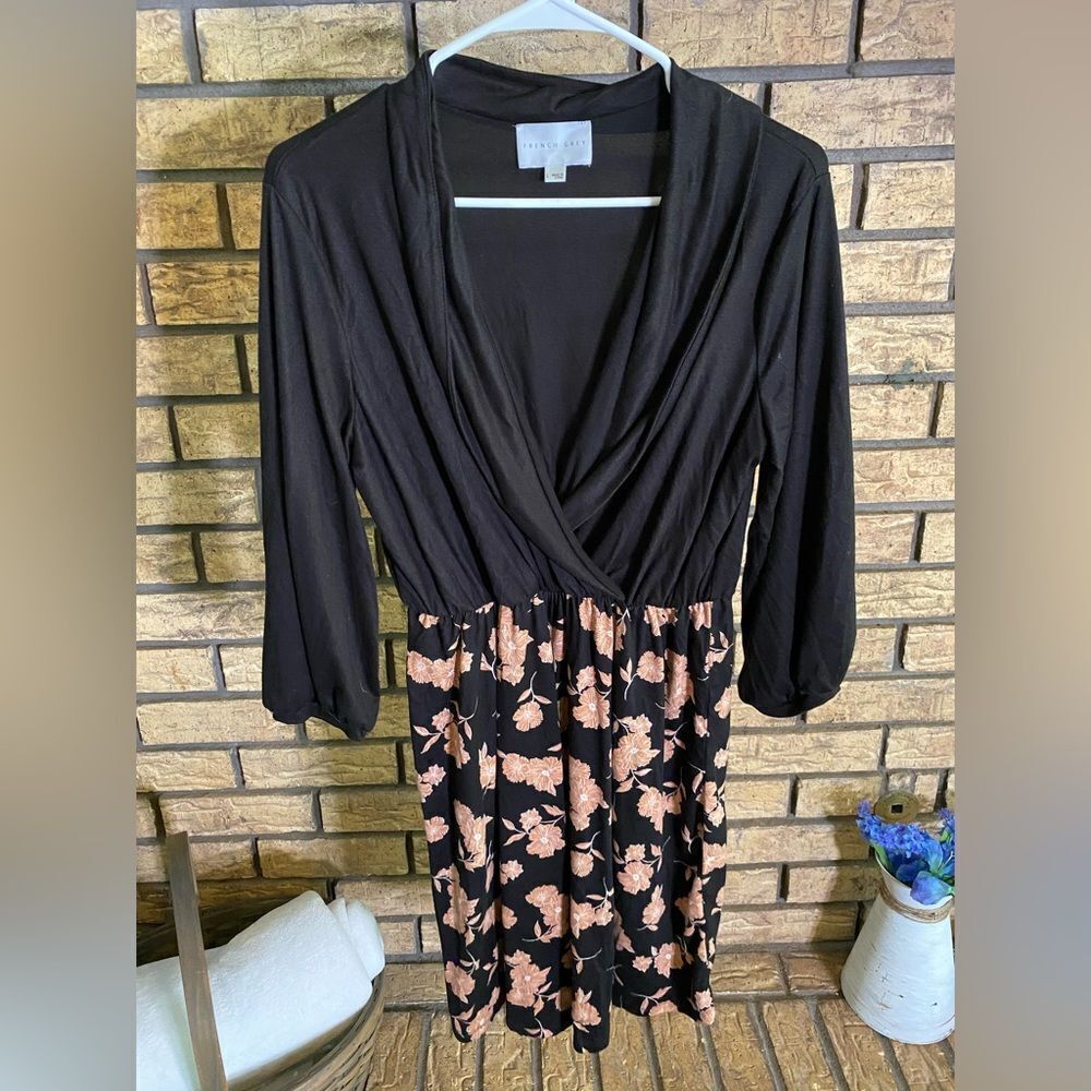French grey long sleeve dress
